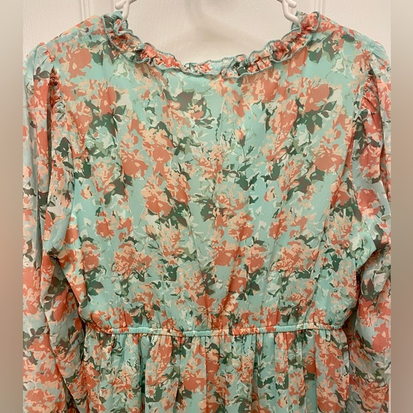 NEW! Women’s Boutique Floral Ruffle Accent CARRIE Dress - Picture 11 of 15